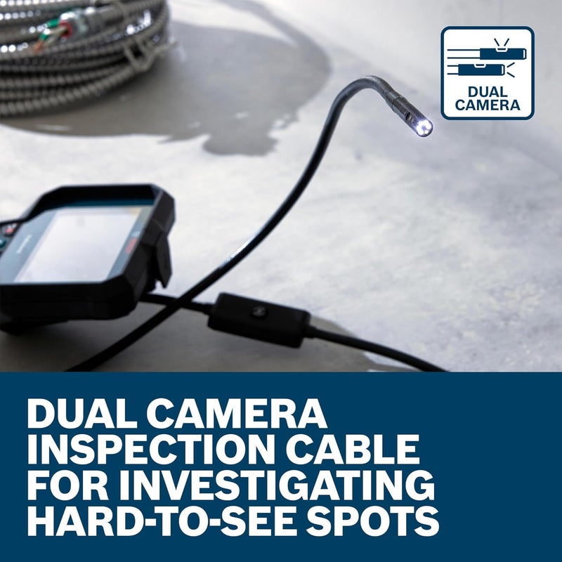 BOSCH GIC-CC5-8D Inspection Camera Cable - 5 Ft. Dual Lens, High-Resolution 1280x720 px, IP67 Rated for Durable Performance, Perfect for HVAC, Auto Mechanic & Home Inspections - Image 3